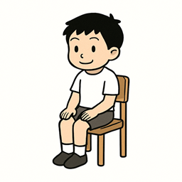 椅子に座っている子のイラスト