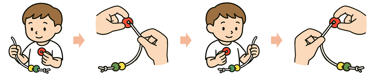 「紐通し」という語に関連づいた4種類の表示